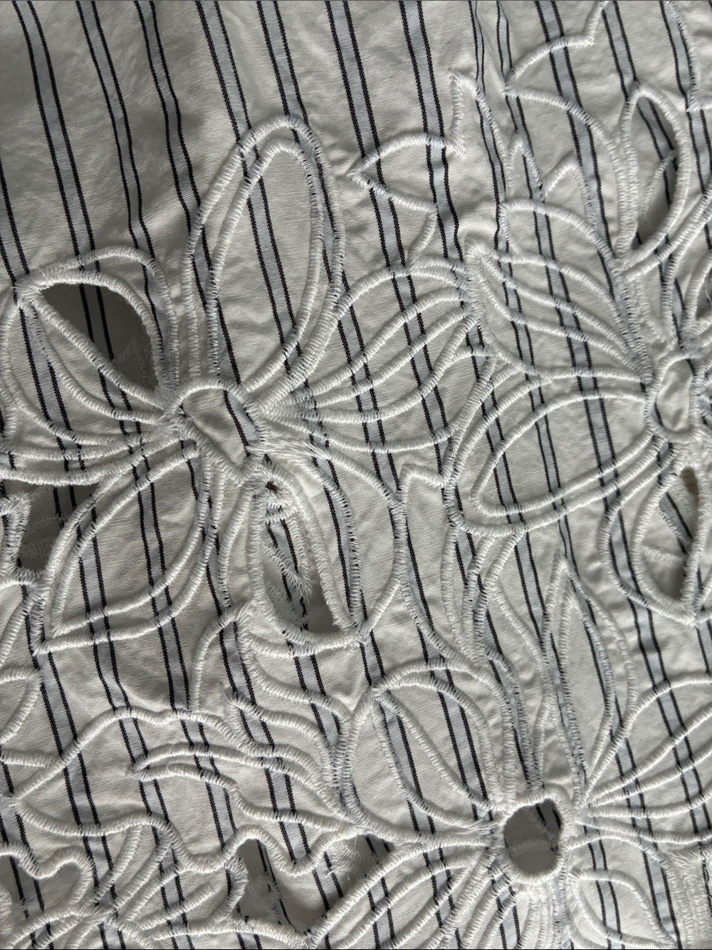 J. CREW Embroidered pull-on midi skirt in striped cotton poplin XS !Modified! - Picture 5 of 9
